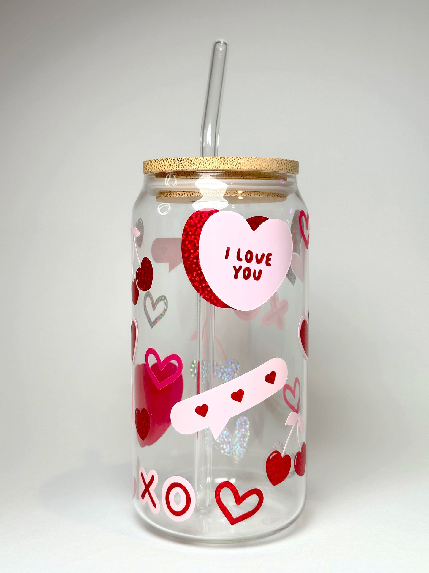 Valentines Beer Glass Can