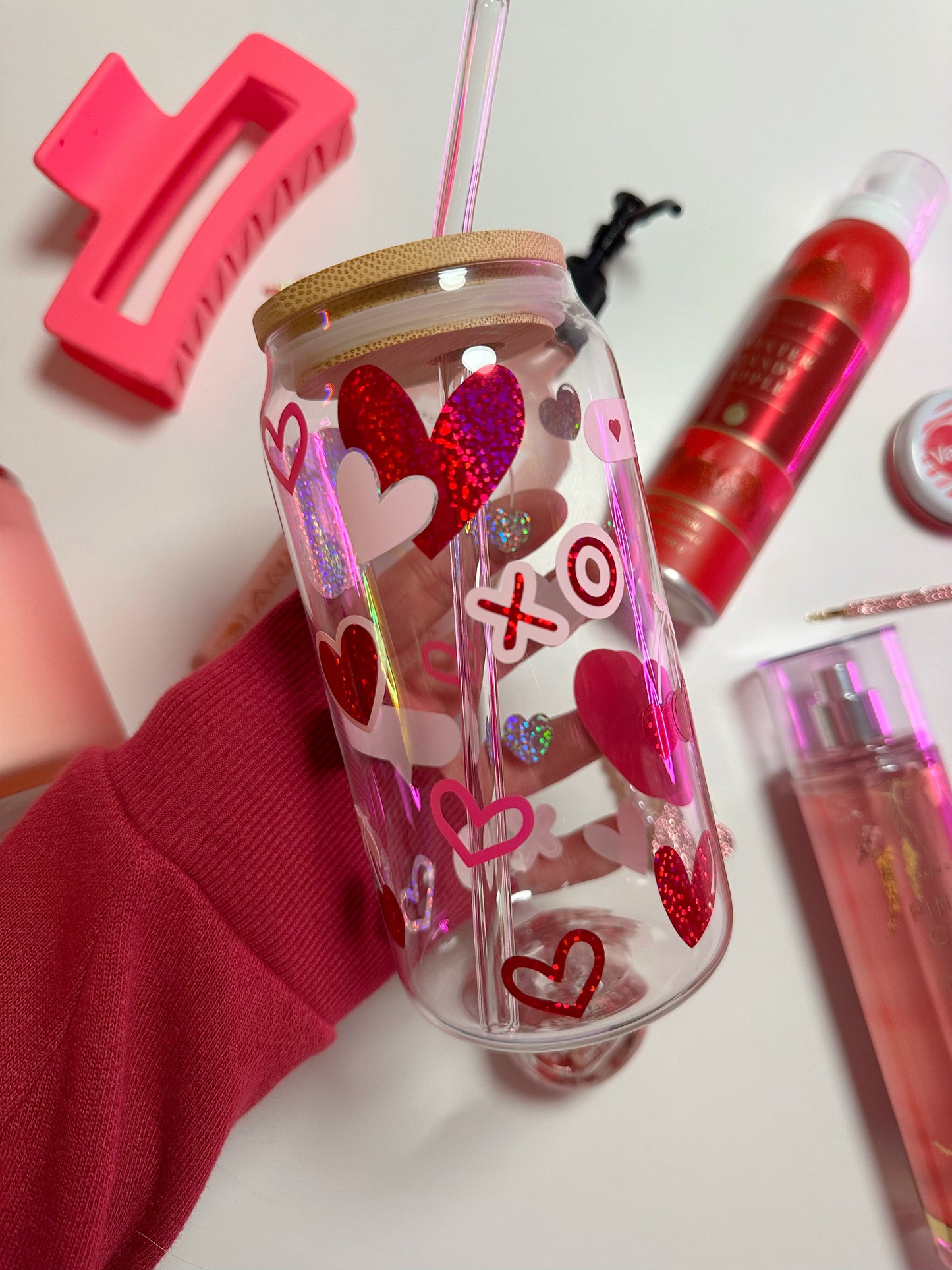 Valentines Beer Glass Can