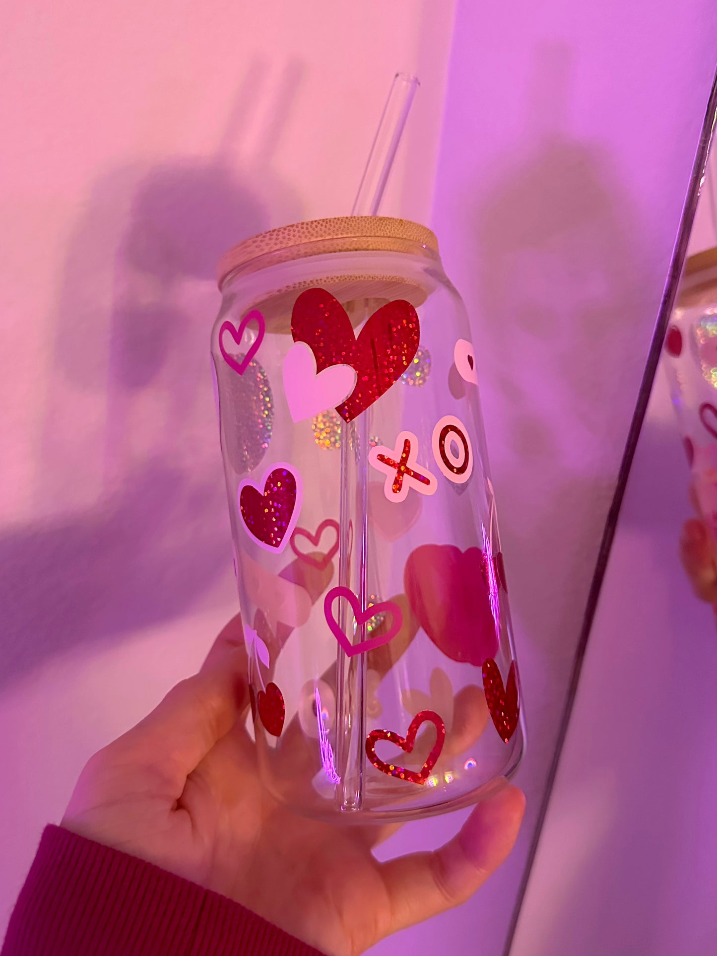 Valentines Beer Glass Can