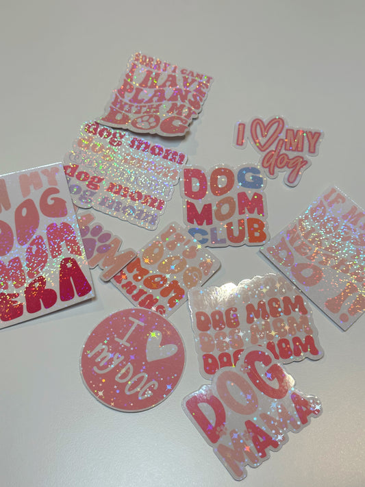 Dog Mom Sticker Pack- Pink