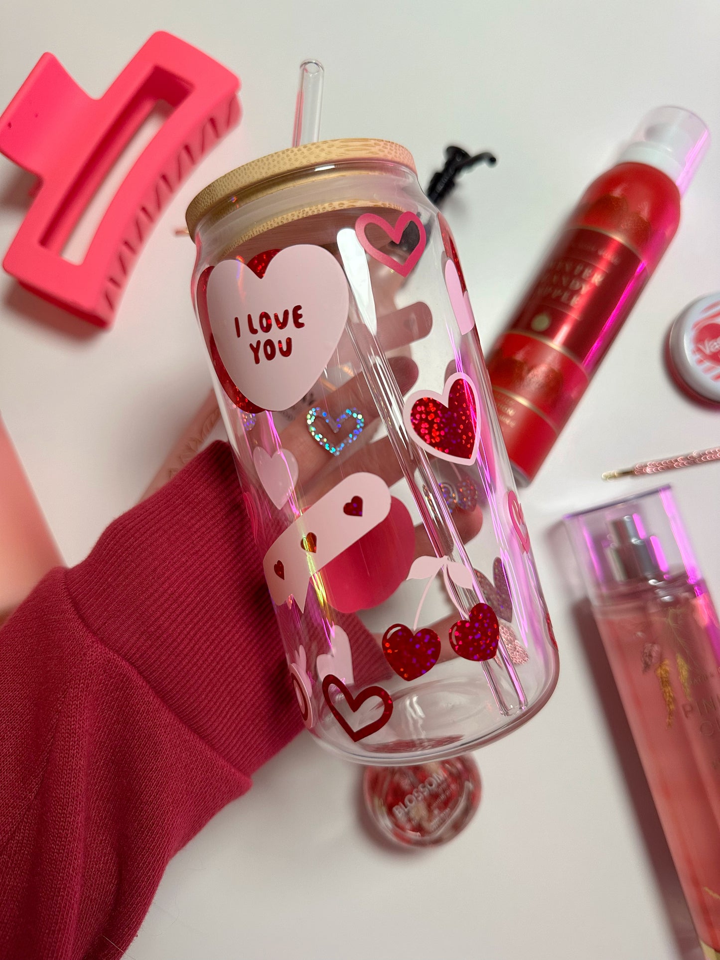 Valentines Beer Glass Can